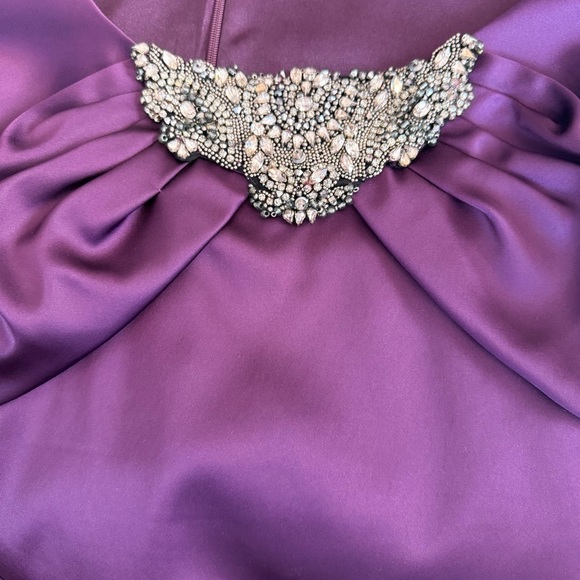 David Meister Plus Size Plum Embellished Sheath Dress - Picture 4 of 7